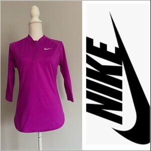 Nike women's 1/4 zip dri-fit 3/4 sleeve top size Small